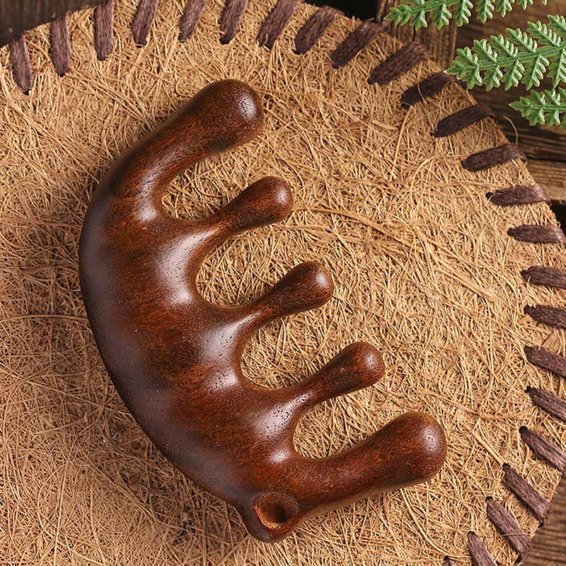 Buddha Stones Simple Green Sandalwood Soothing Tassel Massage Comb